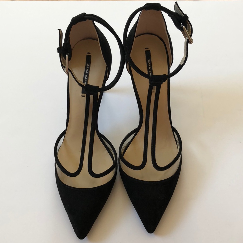 Zara black suede sexy pumps